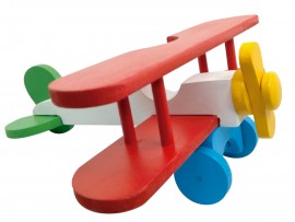 brinquedo educativo aviao madeira mdf biplano colorido
