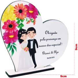 30 Lembrancinhas Noivinhos Mdf Cora��o Casamento Noivado - Mdf Impress�o Uv