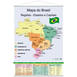 Banner Didtico Mapa Dos Estados E Capitais Do Brasil - gsbrink