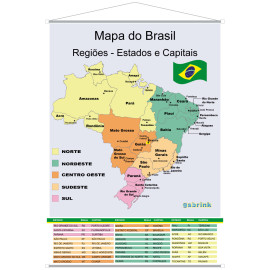 Banner Did�tico Mapa Dos Estados E Capitais Do Brasil - gsbrink
