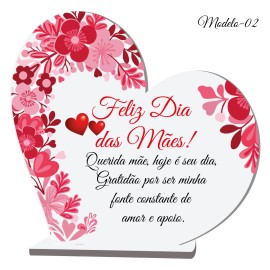 20 Lembrancinhas Dia Das M�es Cora��o Mdf Imp Color Uv M2