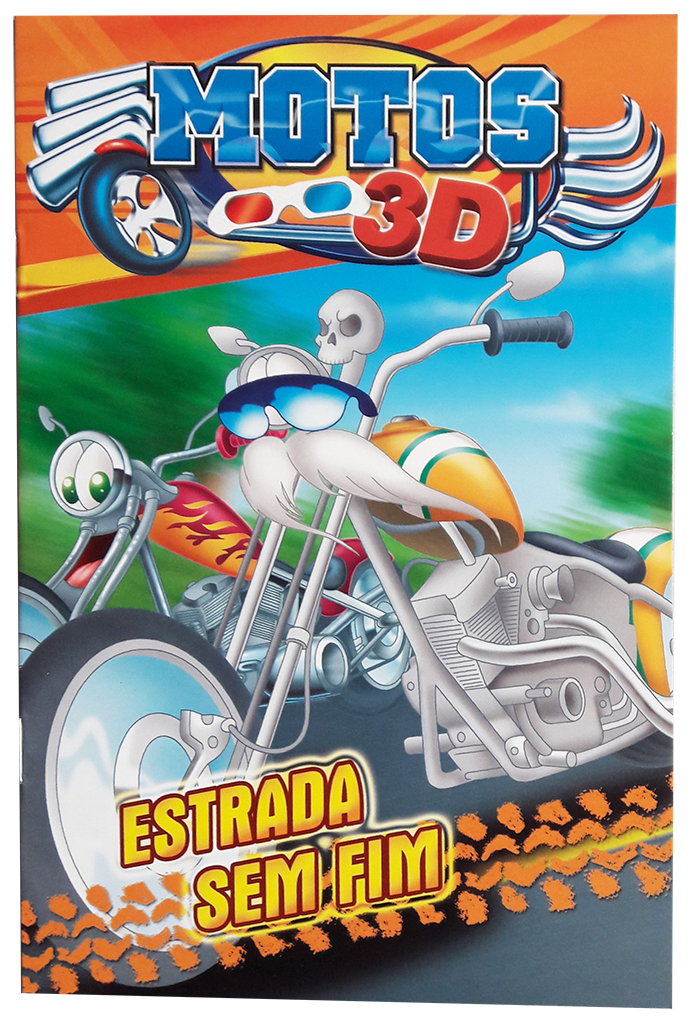 Kit Livros Infantil 3d Motos - Fabrica-GSBrink