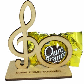 Lembrancinha Nota Musical Porta Bombom Personalizado 30 Unid